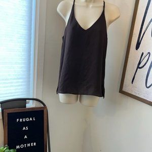 Dark Brown Shinestar Camisole Cami Spaghetti Strap Shirt (S)